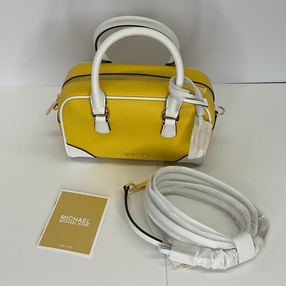 Michael Kors Yellow and White Handbag NWT (Retails $398) 💛💛💛 - Picture 6 of 9